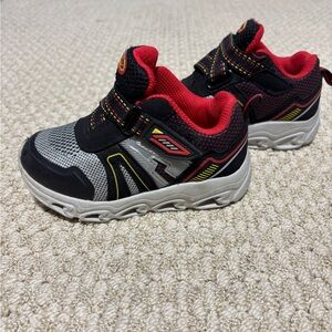 Athletic Works Black and Red Light up Sneakers